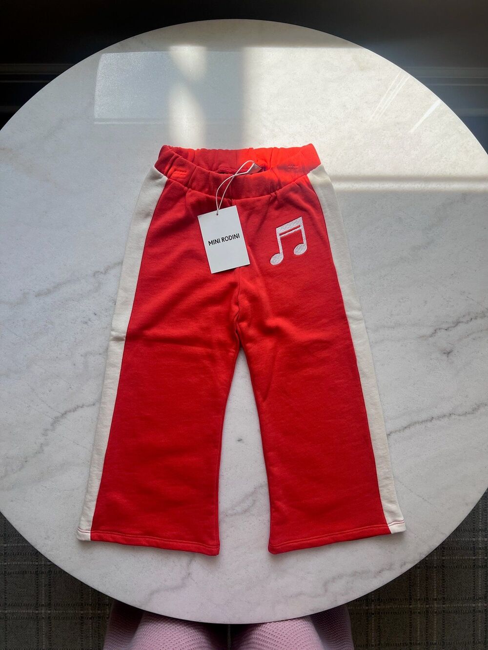 NWT!! Mini Rodini Note Stripe Sweatpants 6-7 years